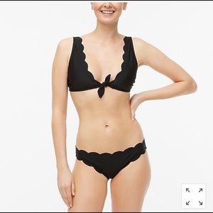 J Crew Scalloped Black Bikini